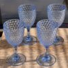 Stylish Diamond Cut Plastic Wine Glasses (Set of 4) (12Oz) Bpa Free, Unbreakable, Elegant Acrylic Wine Glasses - Blue - Image 3