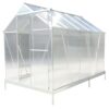 6.3'x10.2'x7' Polycarbonate Greenhouse, Heavy Duty Outdoor Aluminum Walk-In Green House Kit With Rain Gutter, Vent And Door For Backyard Garden - Aluminium - Image 10