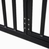 Full Size Metal House Bed With Fence And Door - Black - Image 6