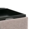 Avalon - Square Coffee Table Storage Ottoman - Fawn Brown - Image 3