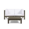 Oana - 3 Piece Love Seat Set With Coffee Table - White - Image 2