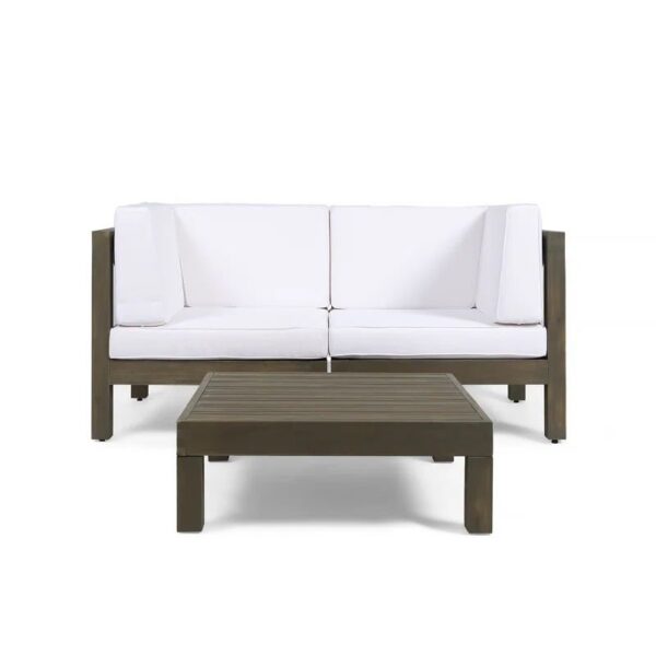 Oana - 3 Piece Love Seat Set With Coffee Table - White