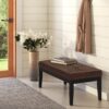 Lacey - Tufted Ottoman Bench - Distressed Chestnut Brown - Image 7