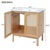 Bathroom Vanity Crafted From Natural Materials, Featuring Handmade Rattan Doors And Soft-Closing Mechanisms - Light Brown - Image 8