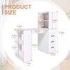 Modern Computer Desk With Built In Socket 3 Slide Drawers 4 Storage Levels - White - Image 3