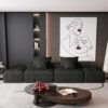 Modern Oversized Modular Sectional Sofa With 2 Ottoman And 2 Seat, Sparkling Chenille Fabric Soft Cushion Sofa With 4 Pillows, 4 Pieces Diy Combination Tufted Sofa, No Assembly Required - Black - Image 7