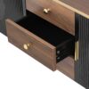 Modern Minimalist TV Stand For TVs Up To 80", Entertainment Center With 3 Drawers And 1 Shelf, Metal Handles And 2 Cabinets For Living Room - Black - Image 22