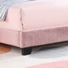 Upholstered Twin Size Platform Bed For Kids Wooden Bed Frame With Slatted Bed Base No Box Spring Needed Cute Bed Frame With Shell Design Headboard - Pink - Image 7
