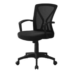 Office Chair Adjustable Height, Swivel, Ergonomic, Armrests, Mesh, Contemporary & Modern - Black