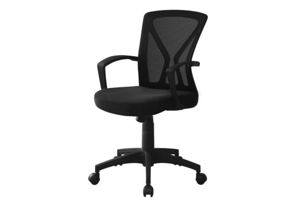 Office Chair Adjustable Height, Swivel, Ergonomic, Armrests, Mesh, Contemporary & Modern - Black