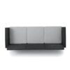 Outdoor 3 Seater Rattan Sofa With Water Resistant Cushions - Gray - Image 7