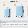 2 Piece Luggage Set With Bags Expanable Spinner Wheels ABS Lightweight Suitcase With Tsa Lock 20" / 28" - Light Blue - Image 10