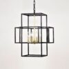 4 Light Metal Lantern Tiered Pendant Hanging Light Fixtures, Industrial Farmhouse Adjustable Height Chandeliers For Dining Room Hallway Foyer Entryway (E12 Bulbs Not Included) - Matte Black / Gold - Image 11