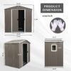 Outdoor Metal Storage Shed With Window - Gray - Image 8