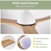 Ceiling Fan, Solid Wood Blades Ceiling Fan With Light With Remote Control, Noiseless Reversible Motor, 6 Speed, 3 Color, For Patio Living Room, Bedroom, Indoor - Matte White - Image 13