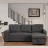 3 Piece Upholstered Sectional - Dark Gray - Image 2