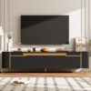 TV Stand For TVs Up To 80", TV Cabinet With 4 Drawers And 2 Spacious Cabinets, 5 Metal Legs For Living Room - Black - Image 3