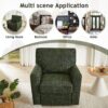 360° Swivel Chair Accent Barrel Armchair With Side Pockets, Chenille Upholstery, Compact Size - Green - Image 6