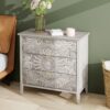 3 Drawer Cabinet, American Furniture, Suitable For Bedroom, Living Room - Light Gray - Image 5