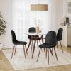 Clara - Mid-Century Modern Square Dining Table - Walnut / Clear - Image 5