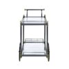 Cyrus - Clear Glass Serving Cart - Black / Gold - Image 3