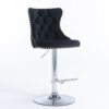 Swivel Velvet Barstools Adjusatble Seat Height From 25-33", Modern Upholstered Chrome Base Bar Stools With Backs Comfortable Tufted For Home Pub And Kitchen Island (Set of 2) - Black - Image 4