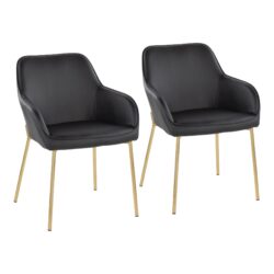 Daniella - Contemporary Dining Chair (Set of 2) - Gold / Black