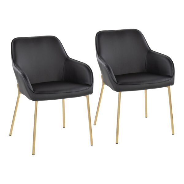 Daniella - Contemporary Dining Chair (Set of 2) - Gold / Black