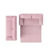 Queen Pull Out Sofa Bed, 3 In 1 Convertible Sleeper Sofa With Side Storage Multifunctional Velvet Loveseat Bed For Living Room - Pink - Image 7