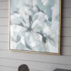 Large Modern Flower Oil Painting, SquareFrame Wall Art - Blue / Gray - Image 5