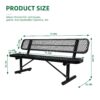 Outdoor Bench With Backrest - Black - Image 6