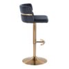 Cinch - Glam / Art Deco Adjustable Barstool With Swivel With Rounded T Footrest (Set of 2) - Gold / Black - Image 3