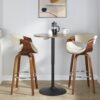 Elia - Contemporary Adjustable Bar Table - Black / Walnut - Image 5