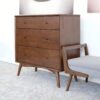 Caroline - Mid-Century Modern Dresser 3 Drawer - Brown / Wood - Image 8