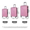 Stylish 3 Piece Luggage Sets With Tsa Lock And Spinner Wheels - Pink - Image 3