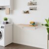 Laundry Room Folding Table Wall Mounted Folding Table For Small Spaces, Fold Down Desk, Workbench, Addition To Garage & Shed - Burly Wood - Image 5