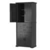 Storage Cabinet With Multi Functional Storage Space, 2 Drawers, Adjustable Shelf - Black - Image 16