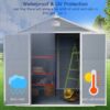 6X8Ft Resin Outdoor Storage Shed Kit-Perfect To Store Patio Furniture - Gray - Image 7