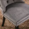 Nikki - Modern, High-End Tufted Solid Wood Contemporary Velvet Upholstered Dining Chair With Wood Legs Nailhead Trim (Set of 2) - Gray - Image 10