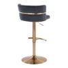 Cinch - Glam / Art Deco Adjustable Barstool With Swivel With Rounded T Footrest (Set of 2) - Gold / Black - Image 4