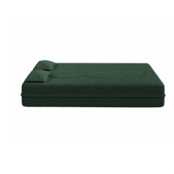 Modern Floor Sofa With 2 Pillows, Convertible Teddy Fabric Foam Filled Sleeper Sofa Bed, Full Size Folding Mattress For Living Room Guest Bed, Playroom, No Assembly Required - Green