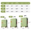 Contrast Color 3 Piece Luggage Set Hardside Spinner Suitcase With Tsa Lock 20" 24' 28" Available - Green - Image 2