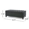 Contemporary Storage Ottoman With Tufted Top - Dark Gray - Image 2