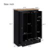 Modern 3 Doors Armoire Wardrobe Closet With 2 Drawers, Tall Wardrobe Cabinet With Hanging Rail And Shelve For Bedroom - Natural / Black - Image 4