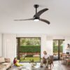 Ceiling Fan, Indoor Outdoor Ceiling Fan With Light With Remote Control, Noiseless Reversible Motor, 6 Speed, 3 Color, For Patio Living Room, Bedroom, Office, Indoor - Matte Black - Image 7