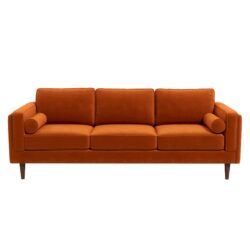 Amber - Mid-Century Modern Luxury Modern Velvet Sofa - Brown / Burnt Orange