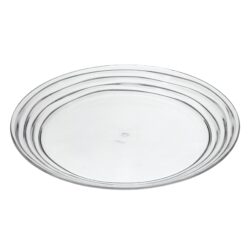 Designer Swirl 12" Acrylic Dinner Plates (Set of 4) Crystal Clear Reusable Unbreakable Plates - Clear