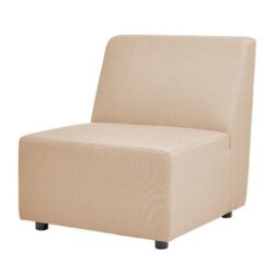 Cleo - Modular Upholstered Deep Seating Patio Armless Chair Axroma Olefin - Almond Beige