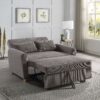 Justine - Corduroy Convertible Sleeper Loveseat - Brown - Image 6