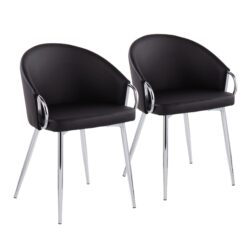 Claire - Contemporary / Glam Chair (Set of 2) - Chrome / Black